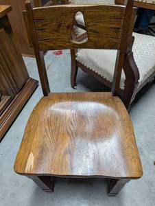 lot 184 image: Vintage Oak Ladder Back Dining Chair