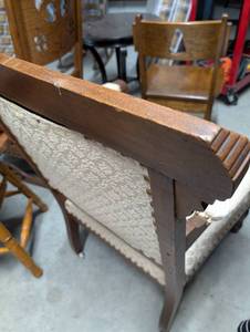 lot 186 image: Vintage Wooden Chair with Upholstered Seat