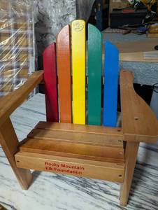 lot 188 image: Rocky Mountain Elk Foundation Rainbow Kids Chair