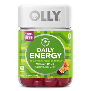 lot 5117 image: OLLY Daily Energy Gummy Supplement with CoQ10 & B12  Caffeine Free  Tropical Flavor  60 Ct. BB 72025