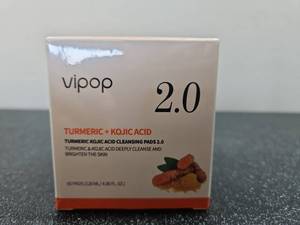 lot 5143 image: Vipop Turmeric  Kojic Acid Cleansing Pads 2.0. 60 Count