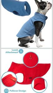 lot 5159 image: Fleece Vest, Small Dog Pullover Fleece Jacket with Leash Ring, Blue, Medium. Rround 11 lb