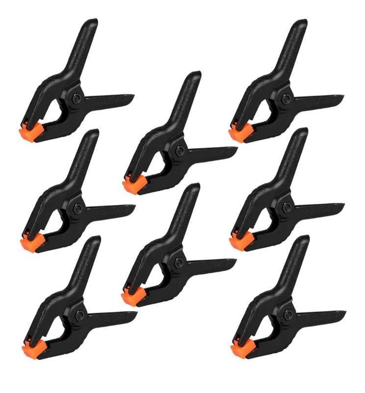 lot 80113 image: 12 Pack Plastic Spring Clamps, 3.5inch Small Heavy Duty Clips for Crafts, Backdrop Stand, Woodworking, Photography Studios (Black)