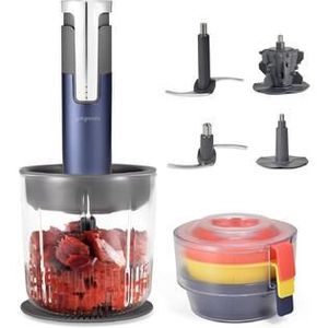 lot 31212 image: GATGOODS Cordless Food Processor for Dicing, Mincing, Puree & Whisking, Rechargeable Electric Vegetable & Meat Chopper, with Automatic Garlic Peeler, 4-Cup & Dishwasher Safe Parts - Retail $62