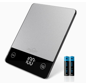 lot 31219 image: JOYHILL Food Scale, 22lb Digital Kitchen Scale Food Ounces and Grams for Weight Loss, Baking and Cooking, Premium Stainless Steel Food Weight Scale with LED Display, Silver