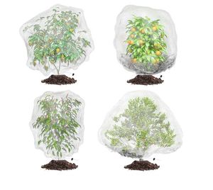 lot 31237 image: 4 Pack Bird Netting for Garden Plants Fruits Blueberry Protection Netting Cover Bags with Drawstring,Mosquito Net Tomato Protective Cover Garden Tree Netting for Cicadas Vegetables (3.3Ft x 2.7Ft)
