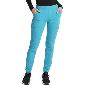 lot 31250 image: Cherokee Euphoria Scrubs Pant For Women Mid Rise Tapered Leg Drawstring Plus Size CK140A  2XL  Teal Blue - Retail $52
