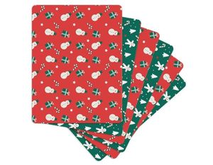 lot 31269 image: Christmas Flexible Cutting Boards, Non Slip, Plastic Cutting Mat Boards w EZ-Grip Back (Set Of 6 Mats) BPA Free, Dishwasher Safe & Easy To Clean