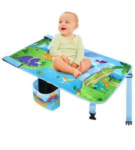 lot 31278 image: Airplane Seat Extender for Kids, Toddler Airplane Bed, Travel Essentials for Kids, Dinosaur