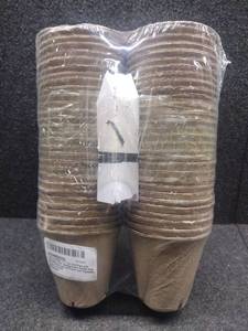 lot 31286 image: Biodegradable Peat Starter Pots, 60 Pack with Markers, 3.1 inch Peat Pots with Drainage Holes