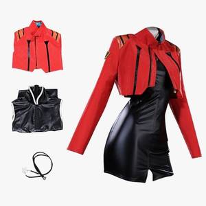 lot 31306 image: Misato Cosplay Dress,Red Jacket and Black Dress Cosplay Outfits Leather Unisex XL