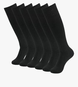 lot 31312 image: HXHLTP Black Soccer Socks, Softball Knee High Moisture Wicking Ankle Support Team Sports Football Socks Durable Versatile Casual Sportswear Quick Dry, 6 Pairs Black