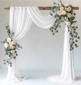 lot 31318 image: Wokceer White Wedding Arch Draping Fabric Backdrop 28.7 X 20FT Sheer Drapes Fabric for Wedding Arbor Ceremony Birthday Party