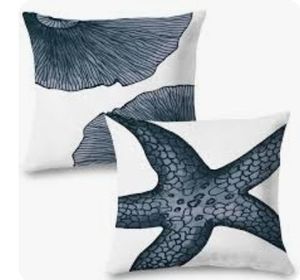 lot 31322 image: Supwhd Beachy Coastal Pillow Covers 18x18 Set of 2, Beachy Coastal Throw Pillows Cover for Couch Bed Living Room Bedroom