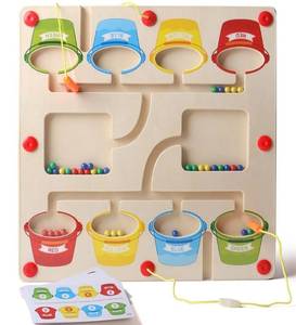 lot 31327 image: BESTAMTOY Montessori Wooden Magnet Puzzle Game Board for Toddlers, Learning & Education Toys for Preschoolers, Fine Motor Skills Toys for Boys Girls 3-5 Years Old
