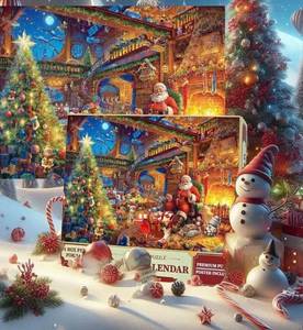 lot 31346 image: Advent Calendar 2025 Jigsaw Puzzle, 24 Days Christmas Countdown Calendar Advent Puzzles 1008 Pieces for Adults Kids, Holiday &amp New Year Gifts - Santas Secret Village (19.7 x 27.6)