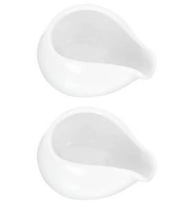 lot 31361 image: 2 Pack Ceramic Creamer Jug Mini Creamer Pitcher Porcelain Sauce Gravy Boat Pitcher Sauce Serving Dish Jug Dipping Bowls Mini Syrup for Coffee Milk s Salad 100ml4 OZ