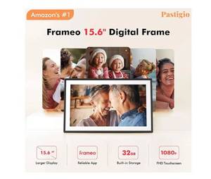 lot 41480 image: Digital Picture Frame, 15.6 Inch Large Frameo Digital Photo Frame WiFi, 32GB, 1920  1080 IPS HD Touch Screen, Tabletop&Wall-Mounted, Share Picture Video, Birthday, Wedding, for Mom