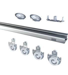 lot 1365 image: Bypass Sliding Door Track Hardware 72, Wardrobe Closet Door Steel Track Set, Easy to Install,Smoothly and Quietly, for 2 Door System