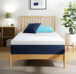 lot 1386 image: ZINUS 12 Inch Twin Cooling Comfort Hybrid Mattress New Version, Fiberglass Free, Medium Firm Feel, Motion Isolation, Certified Safe Foams & Fabric. Retail $175