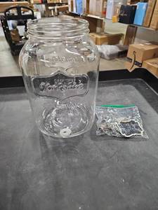 lot 20918 image: 1 Gallon Drink Dispenser with Spigot 188 Stainless Steel - Airtight & Leakproof Glass Sun Tea Jar with Anti-Rust Lids, Beverage Dispenser for Parties - Laundry Detergent Holder