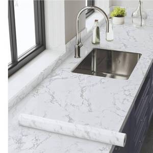 lot 20921 image: Abyssaly 32in x Length unknown Marble Wallpaper Peel and Stick Granite GrayWhite Counter Top Stick Paper Removable Glossy White Wallpaper Self Adhesive Marble Contact Paper Kitchen Shelf Liner Pape
