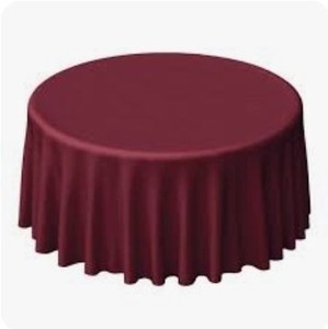 lot 20922 image: 2 Pack Burgundy Round Tablecloths - 120 Inch, Polyester Table Cover - Stain and Wrinkle Resistant Washable Fabric Table Cloth for Wedding Banquet Parties