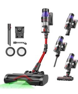 lot 20965 image: Ultenic Cordless Vacuum Cleaner, 550W50Kpa, 60Mins Runtime, 180�°Bendable Wand, Anti-Tangle Brush, Stick Vacuum Cordless with Charging Dock, Handheld Vacuum for Pet HairCarpetFloorCar, U16 Flex. Retail $160