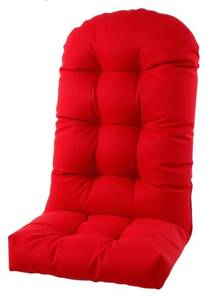lot 20979 image: Adirondack Chair Cushion, High Back Rocking Chair Cushion 48x19.6x4.7 inch, Patio Cushions of Upper and Lower with Ties, Waterproof and Sunscreen. Set of 2 Red