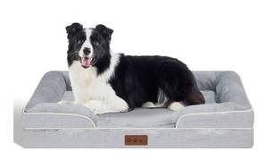 lot 20992 image: Orthopedic Dog Beds Large Sized Dogs - Waterproof Memory Foam Pet Bed for Couch with Removable Washable Cover & Nonskid Bottom, Big Dog Sofa Bed (L, Grey)