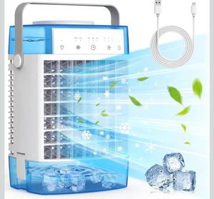 lot 31371 image: Portable Air Conditioners,3-Speed Small AC Unit, Evaporative Air Cooler with Timer function,7-Color Nightlight,Double Tank, 2 Mist modes,Personal Air Conditioner for Bedroom,Office,Room-Blue