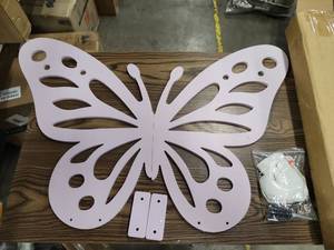 lot 31385 image: Decorative White Butterfly Wall Art with Hardware Kit