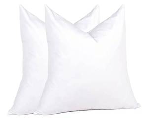 lot 31387 image: Euro Pillow Inserts 26 x 26 (Pack of 2, White), Down Feather Pillow Stuffer, Premium White Pillows for Bed, Couch, and Cushion