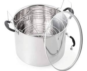 lot 31402 image: Prep N Cook by McSunley 21.5Qt Induction Stainless Steel Water Bath Canner