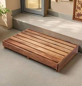 lot 31411 image: Acacia Wood Step Platform (25 L x 16 W x 3.8 H, No Assembly Required), Outdoor Steps with Non-Skip Pads for Seniors, Wooden One Step Stool for Bed, Stair, Bathroom, Kitchen, Garden