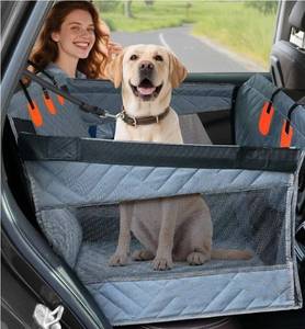 lot 31421 image: Dog Car Seat Cover for Back Seat - Occupy 23 Backseat Protector Cover with Seatbelt for Dogs, Works with Baby Safety Seats, Waterproof SUV Car Accessories