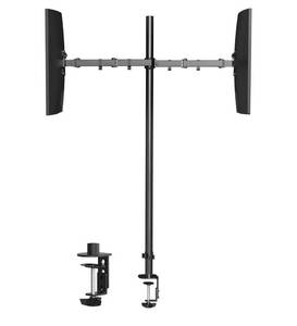 lot 31428 image: Pholiten Extra Tall Dual Monitor Stand, Dual Monitor Mount, Desk Mount up to 47 inch Pole, 2 Monitor Stand, Computer Monitor Arm, Fully Adjustable Stand for up to 27 inch Screens