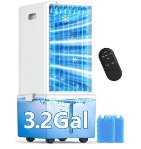lot 31433 image: 4-IN-1 Windowless Air Conditioner w3.2-Gal Tank for 24H Cooling, 4 Wind Speeds & 4 Modes, LED Touch Screen, Waterless Alert System & 12H Timer, Remote, Portable Air Conditioners for Bedroom