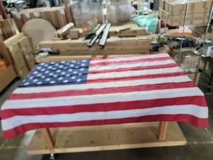 lot 41511 image: Large American Flag with Brass Grommets - 10 ft x 5 ft 9 in