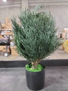 lot 41513 image: Artificial Topiary Ball Tree 19T Faux Little Bush Ball Tree UV Resistant Shrub Potted Artificial Plant for Outdoor Indoor Front Porch Garden