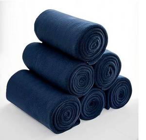 lot 41519 image: Fleece Throw Blankets Bulk Fleece Blankets Solid Wholesale Lightweight Warm Soft for Pet Bed Sofa Couch Office Wedding Gifts Travel Seasons (Navy, Pack of 6-50x60 Inches)
