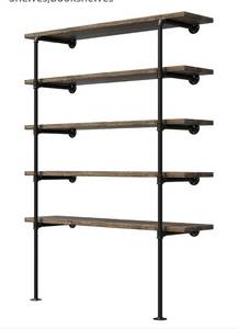 lot 41533 image: FOF FRIEND OF FAMILY(14 Deep,2Pcs Industrial Retro Wall Mount Iron Pipe Shelf,DIY Open Bookshelf,Hung Bracket,Home Improvement Kitchen Shelves,Tool Utility Shelves, Office Shelves,Bookshelves