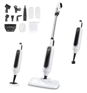 lot 41535 image: in-1 Steam Mop, Detachable Handheld Steam Cleaner for Home, 23FT Cord, 3 Steam Modes & LED Display, Steam Mops for Floor Cleaning, Bathroom, Windows, Sofas, Clothes, Tile Grout, Carpets, Pads not included.  Appears pre-owned