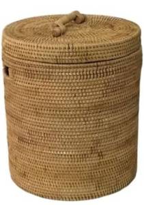 lot 41555 image: Handmade Rattan Woven Household Socks Clothes Basket Clothes Toys Sundries Storage Bucket Sorting Basket Basket Retail $180