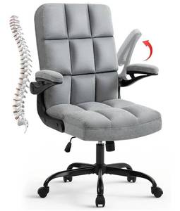 lot 41564 image: SEATZONE Home Office Chairs Fabric Upholstered Desk Chair with Armrests, Modern Executive Swivel Task Chair for Home Office,Grey