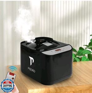lot 60371 image: PEEKO Sauna Steamer, 4 L, 1500W, Steam Generator,Steamer Pot with Remote Control,  with Remote, Steam Cup, Timer, 16 Levels, 7.7 x 12.5 x 9.1 inches