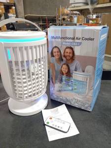 lot 60382 image: Multifunctional LED Multi Colors Lighting Air Cooler, Model CBZ-1, with Remote Control, Timer, LED Indicators  - Retail $39