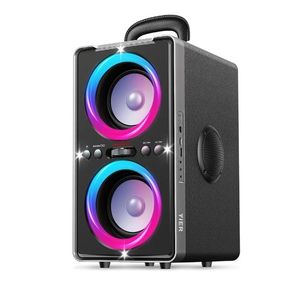 lot 60389 image: YIER Bluetooth Speaker, 200W (Peak) Loud Stereo with Deep Bass, 20H Playtime, TWS, 30W Fast Charging, Portable Handle, Wireless Large Boombox with LED Lights (Charging Cord Not Included)  - Retail $150