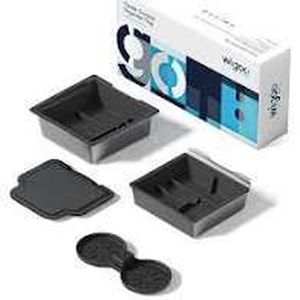lot 60391 image: Wigoo Tesla New Model Y Juniper & Model 3 Center Console Organizer Double Layer Space, Slide smoothly Model 3 (20242025)New Model Y Juniper Accessories, 4PCS Black