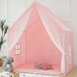 lot 60397 image: Kids Princess Tent with Mat, Indoor, Playhouse, Pink  57 L x 35.5 W x 53 H (inches)